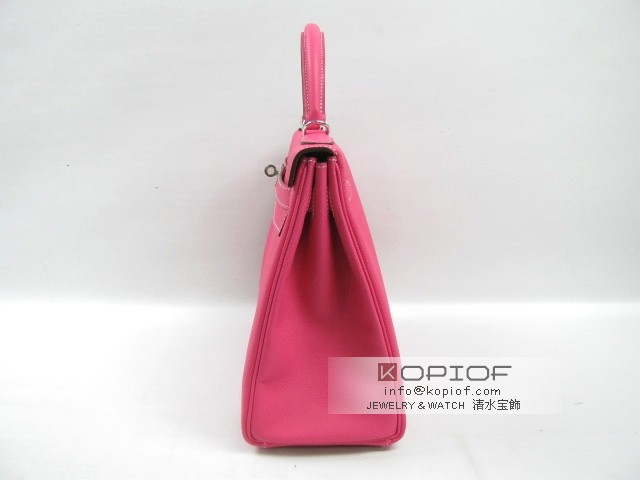 エルメス ケリー スーパーコピー32内縫 ヴォーエプソン ローズティリアン(シルバー金具) her313